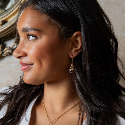 Capucine De Wulf Lily Drop Earrings - Clear Quartz