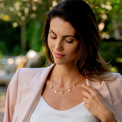 Capucine De Wulf Love Heart Multi-Station Necklace, 16"+2" - Gold