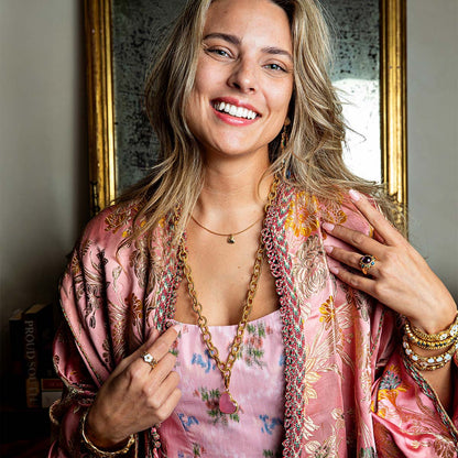 Capucine De Wulf Love Heart Charm Necklace, 16"+2" - Gold