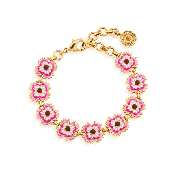 Capucine De Wulf  Dianthus Pink Bracelet, 7"+1.5" - Pink