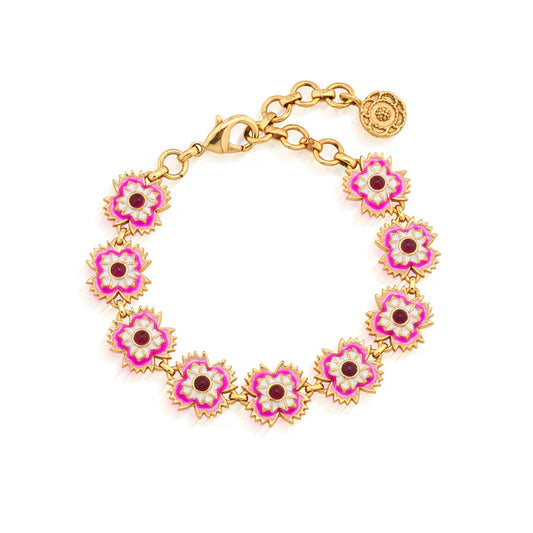 Capucine De Wulf  Dianthus Pink Bracelet, 7"+1.5" - Pink