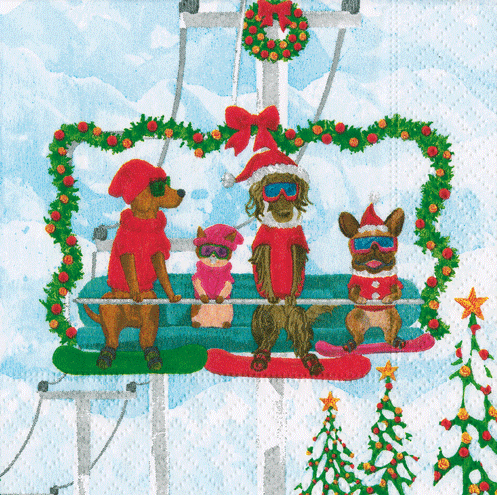 Caspari Alpine Pets Napkin Cocktail