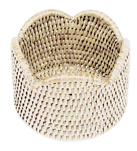 Caspari Cream Scallop Rattan Wine Coaster&nbsp;