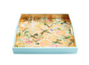 Caspari Hummingbird Trellis Gold Lacquer Square Tray 14x14
