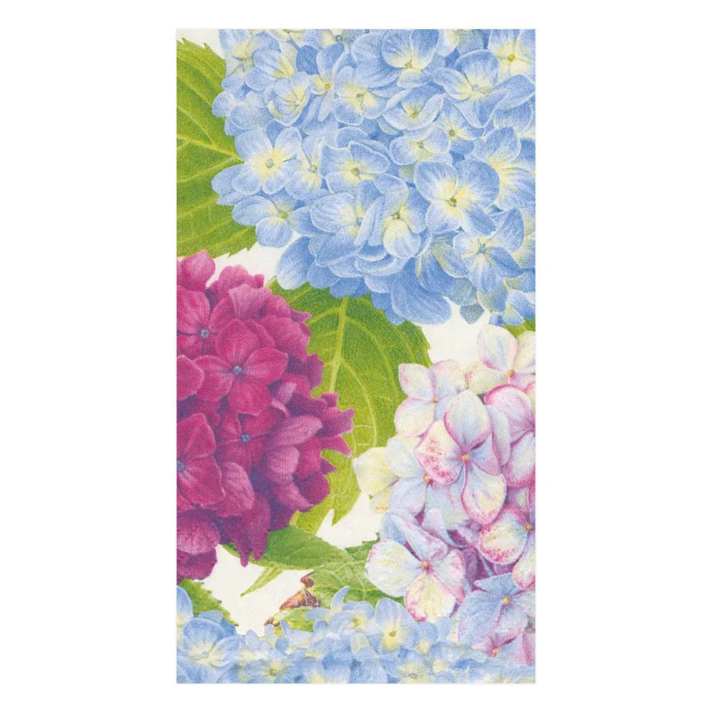 Caspari Hydrangea Garden Blue Guest Towel