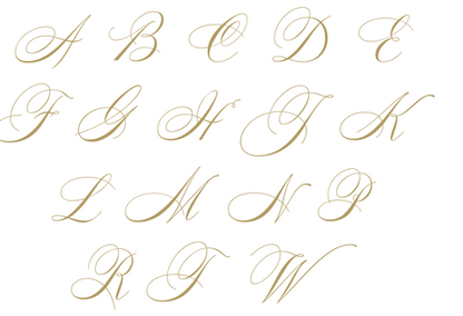 Caspari Initial A Guest Towel Gold