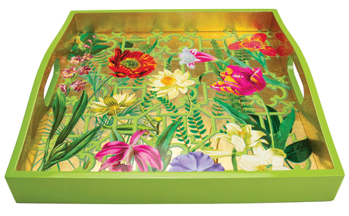 Caspari Garden Gate Lacquer Tray - Thumbnail 4