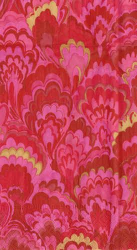 Caspari Marbled Ceramica Red & Fuchsia Guest Towels