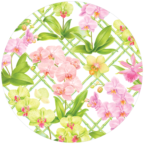Caspari Orchid Conservatory Placemat Die Cut-Single