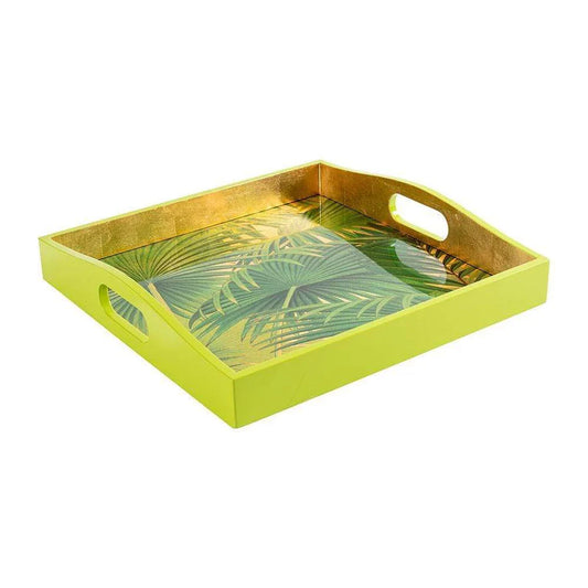Caspari Palm Fronds Square Tray