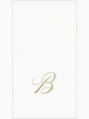 Caspari Initial B Guest Towel Gold Box of 24