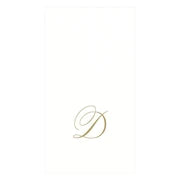 Caspari Initial D Guest Towel Gold Box of 24