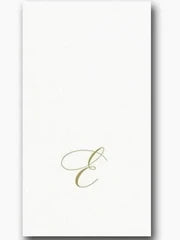 Caspari Initial E Guest Towel Gold Box of 24