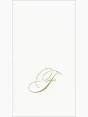 Caspari Initial F Guest Towel Gold Box of 24