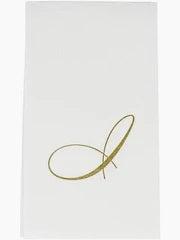 Caspari Initial J Guest Towel Gold Box of 24