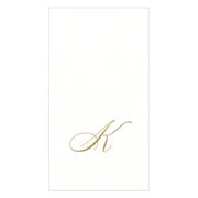 Caspari Initial K Guest Towel Gold Box of 24