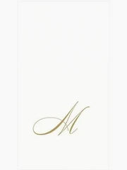 Caspari Initial M Guest Towel Gold Box of 24