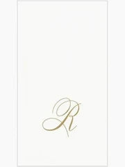 Caspari Initial R Guest Towel Gold Box of 24