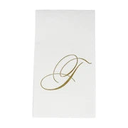 Caspari  Initial T Guest Towel Gold Box of 24