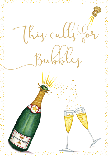 Anniversary This Calls For Bubbles Foil Card Caspari