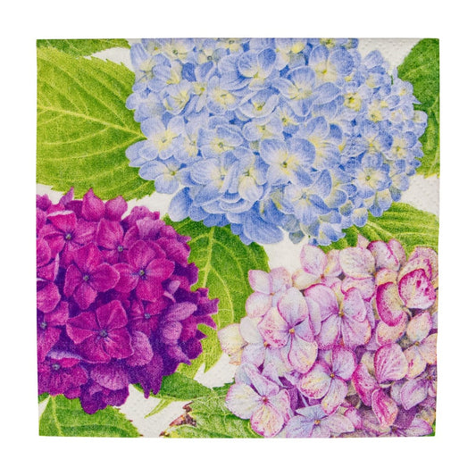 Caspari Hydrangea Garden Blue Napkin Cocktail