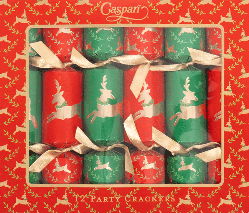 Caspari Little Reindeer Celebration Crackers - includes 12 Celebration Crackers