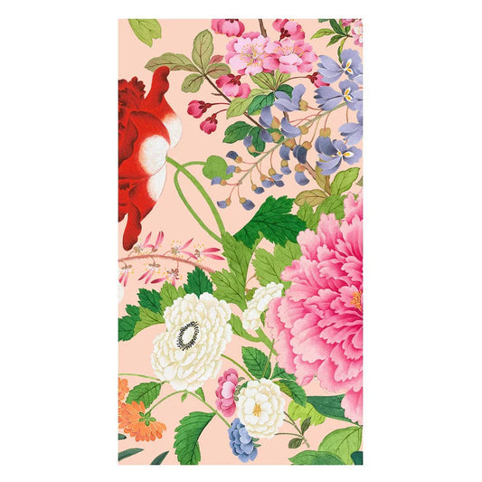 Caspari A Profusion Of Flowers 2 Shell Pink Guest Towel