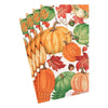 Caspari Pumpkin Field Paper Guest Towel Napkins in White - 15 Per Package