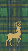 Caspari  Reindeer Tartan Green Guest Towel