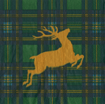Caspari  Reindeer Tartan Green Napkin Luncheon