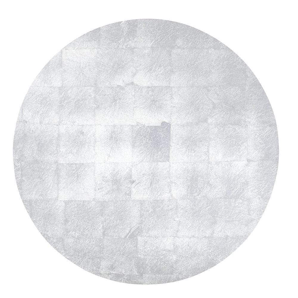 Caspari Silver Round Lacquer Placemat - 1 Each