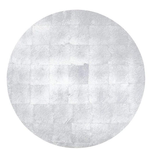 Caspari Silver Round Lacquer Placemat - 1 Each