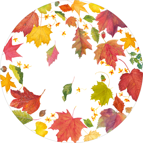 Caspari Swirling Leaves White Paper Placemats - includes 12 Paper Placemats