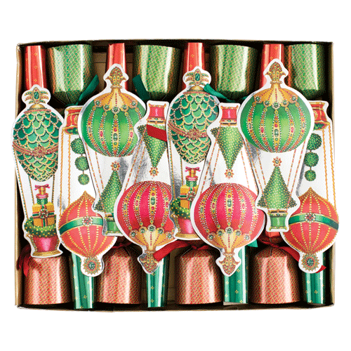 Caspari Christmas In The Air Luxury Cone Crackers-10 Inch/8-