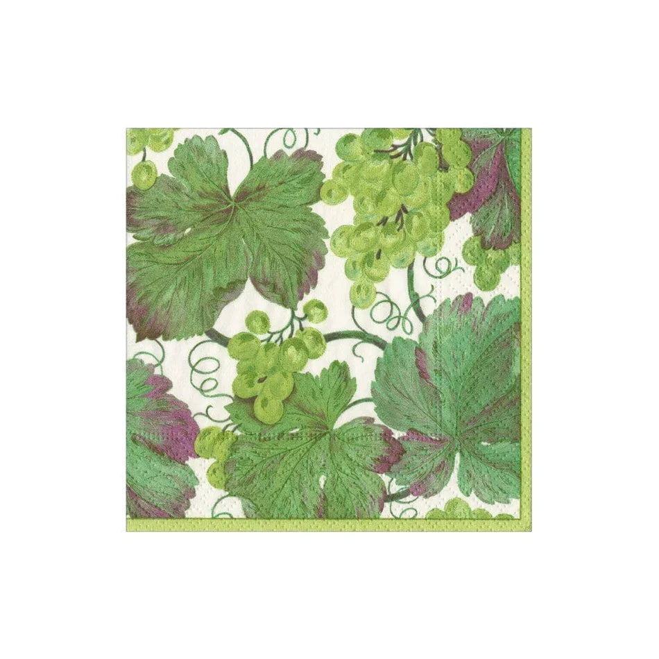 Caspari Vineyard Blanc Cocktail Napkins