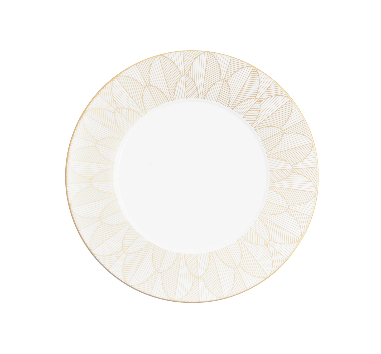 Christofle Malmaison Dinnerware: Impériale Dinner Plate, Porcelain Gold-Finish