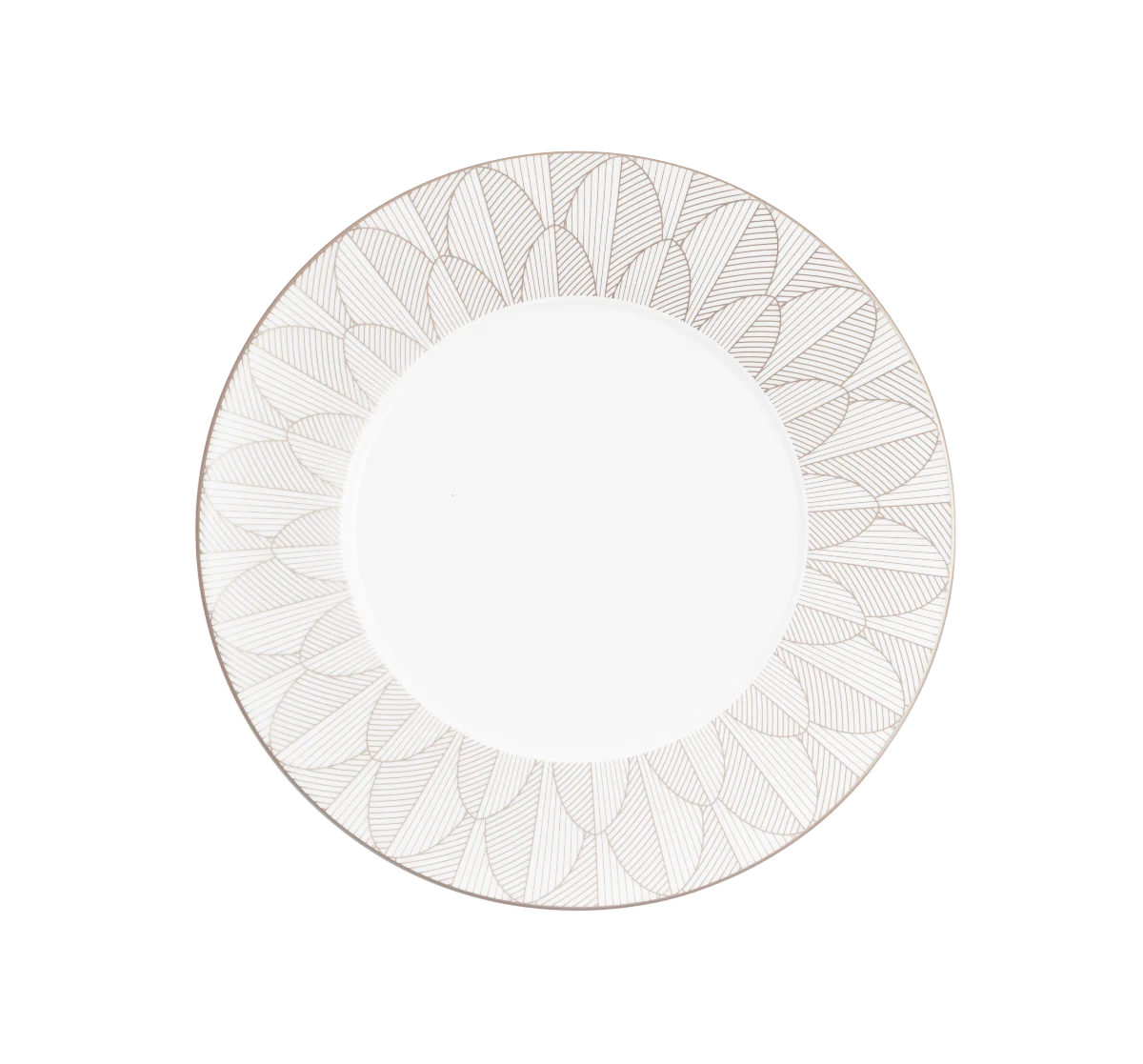 Christofle Malmaison Dinnerware: Impériale Dinner Plate, Porcelain Platinum-Finish