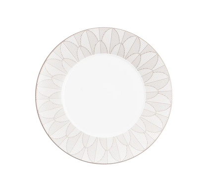 Christofle Malmaison Dinnerware: Impériale Dinner Plate, Porcelain Platinum-Finish