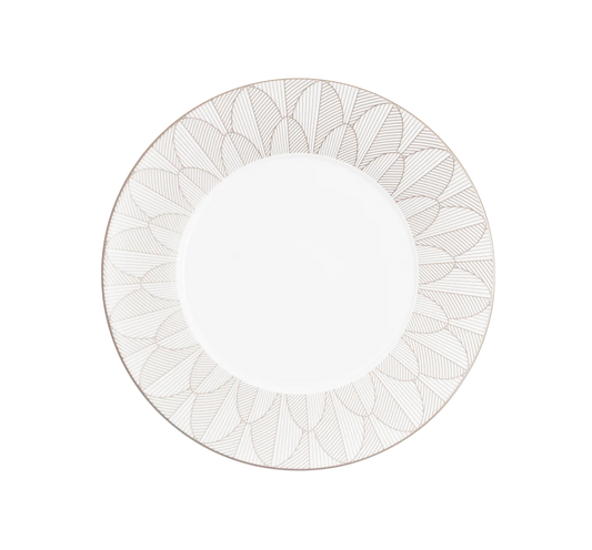 Christofle Malmaison Dinnerware: Impériale Dinner Plate, Porcelain Platinum-Finish