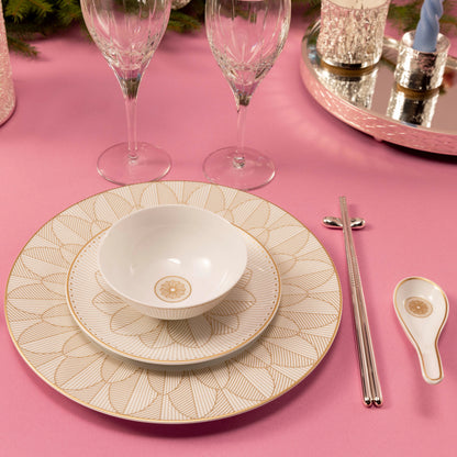 Christofle Malmaison Dinnerware: Impériale Bread and Butter Plate, Porcelain Gold-Finish