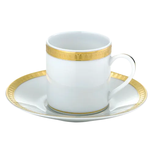 Christofle Malmaison Demitasse Cup and Saucer Gold