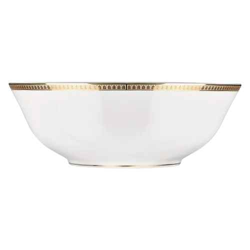 Christofle Malmaison Gilded Porcelain Salad Serving Bowl Gold