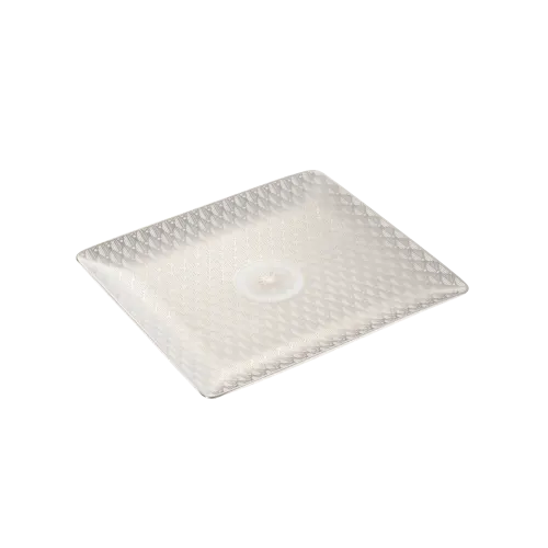Christofle Tray Plat. Malmaison Porcelain Platinum Finish 7in x 6in