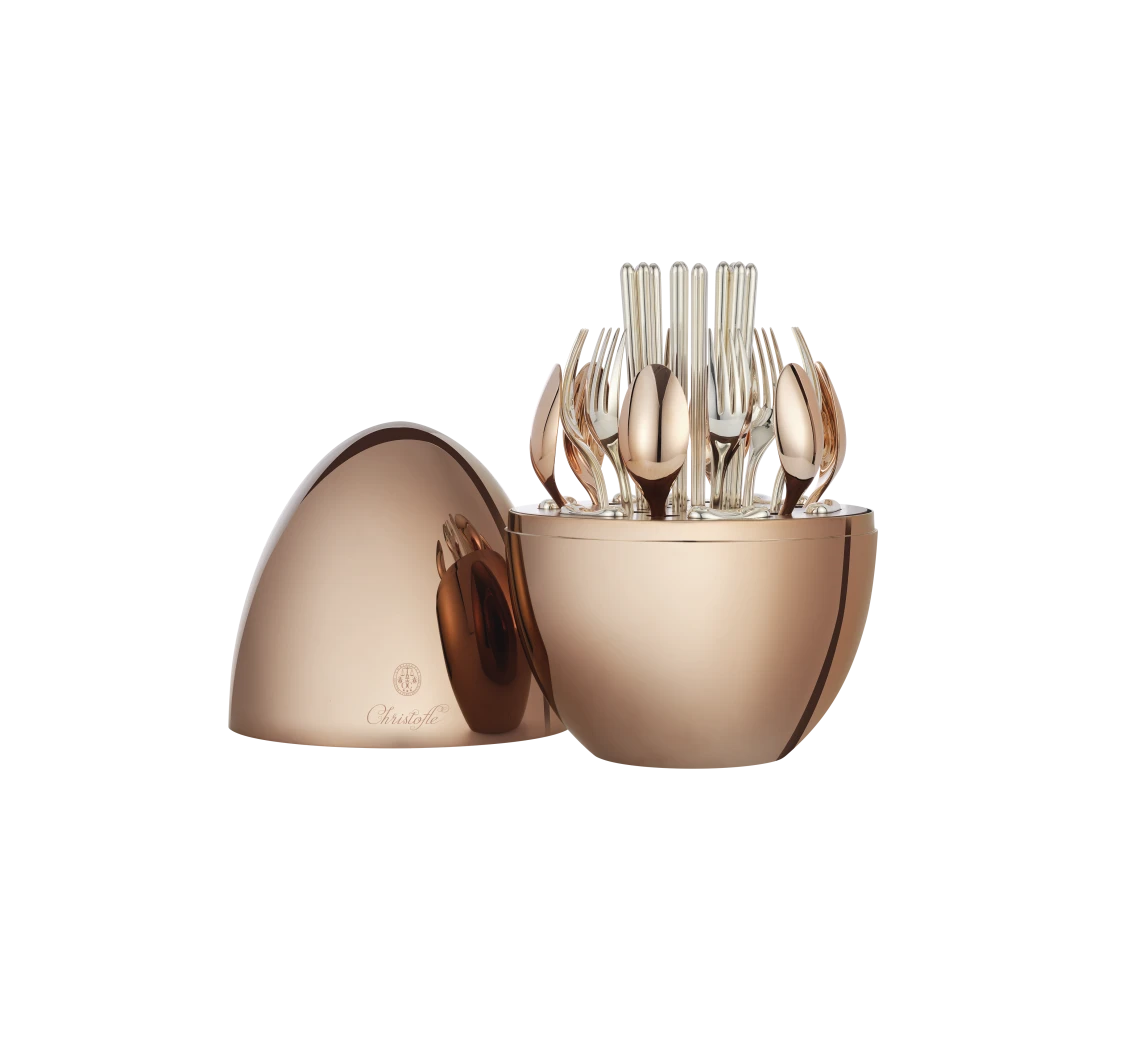 Christofle MOOD Asia Precious  24-Piece Rose Gold Flatware Set for 6 people