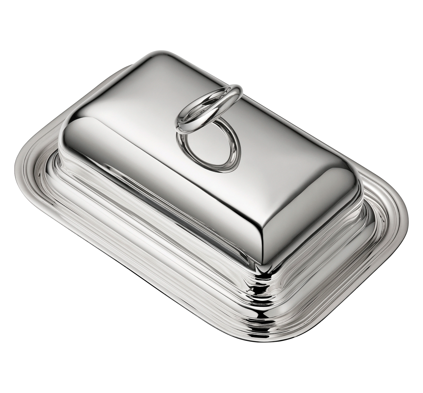 Christofle Vertigo Butter Dish with Lid, Silver-Plated
