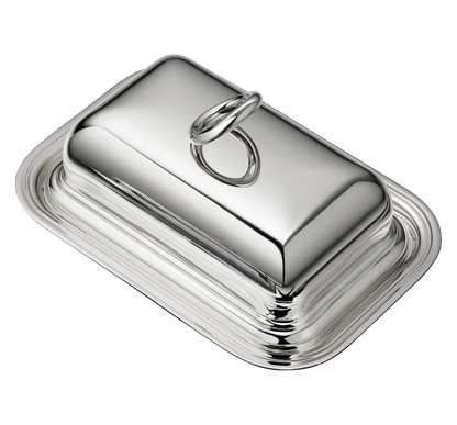 Christofle Vertigo Butter Dish with Lid, Silver-Plated