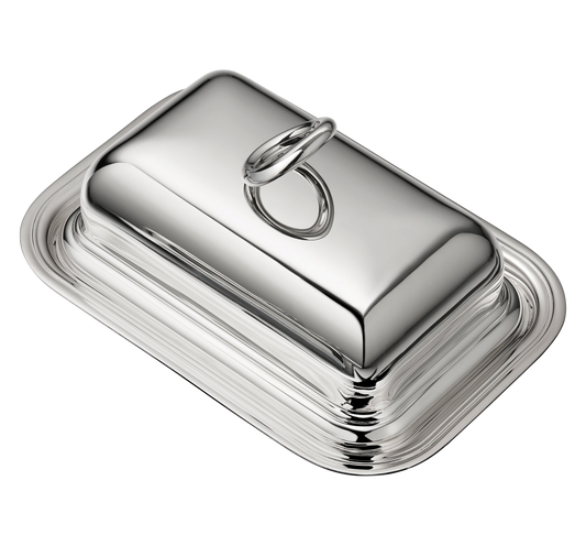 Christofle Vertigo Butter Dish with Lid, Silver-Plated