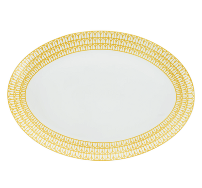 Christofle Malmaison Riviera Porcelain Oval Platter 15 inch