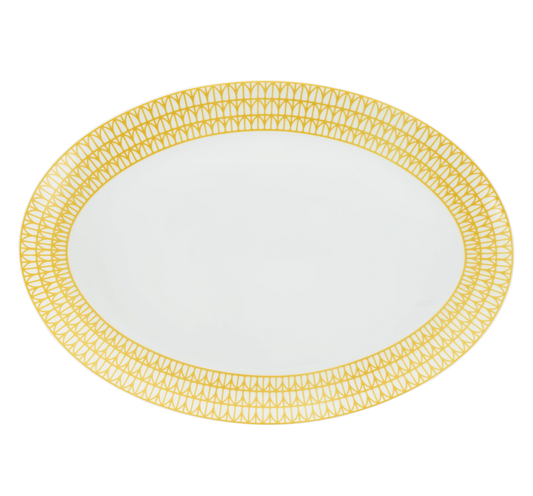 Christofle Malmaison Riviera Porcelain Oval Platter 15 inch