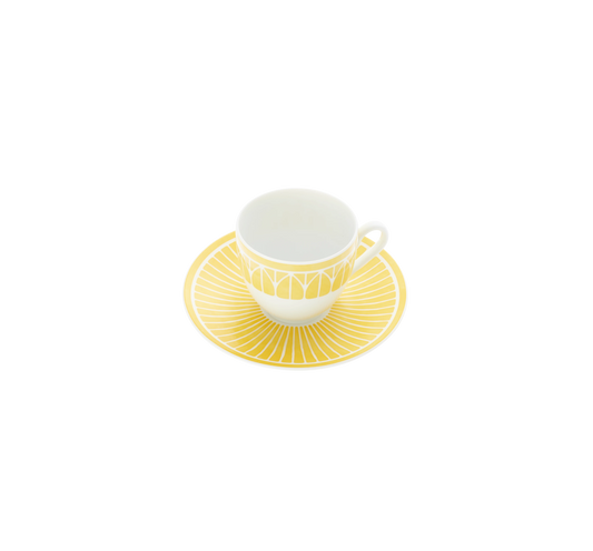 Christofle Malmaison Riviera Porcelain Espresso Cup and Saucer